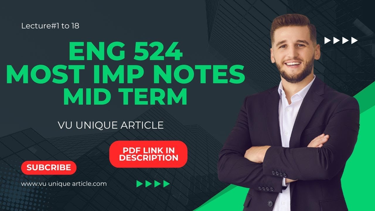 ENG524 Short Highlighted Points/Mid Term Preparation/Lecture#/1 to 18/ Short Notes for Mid
