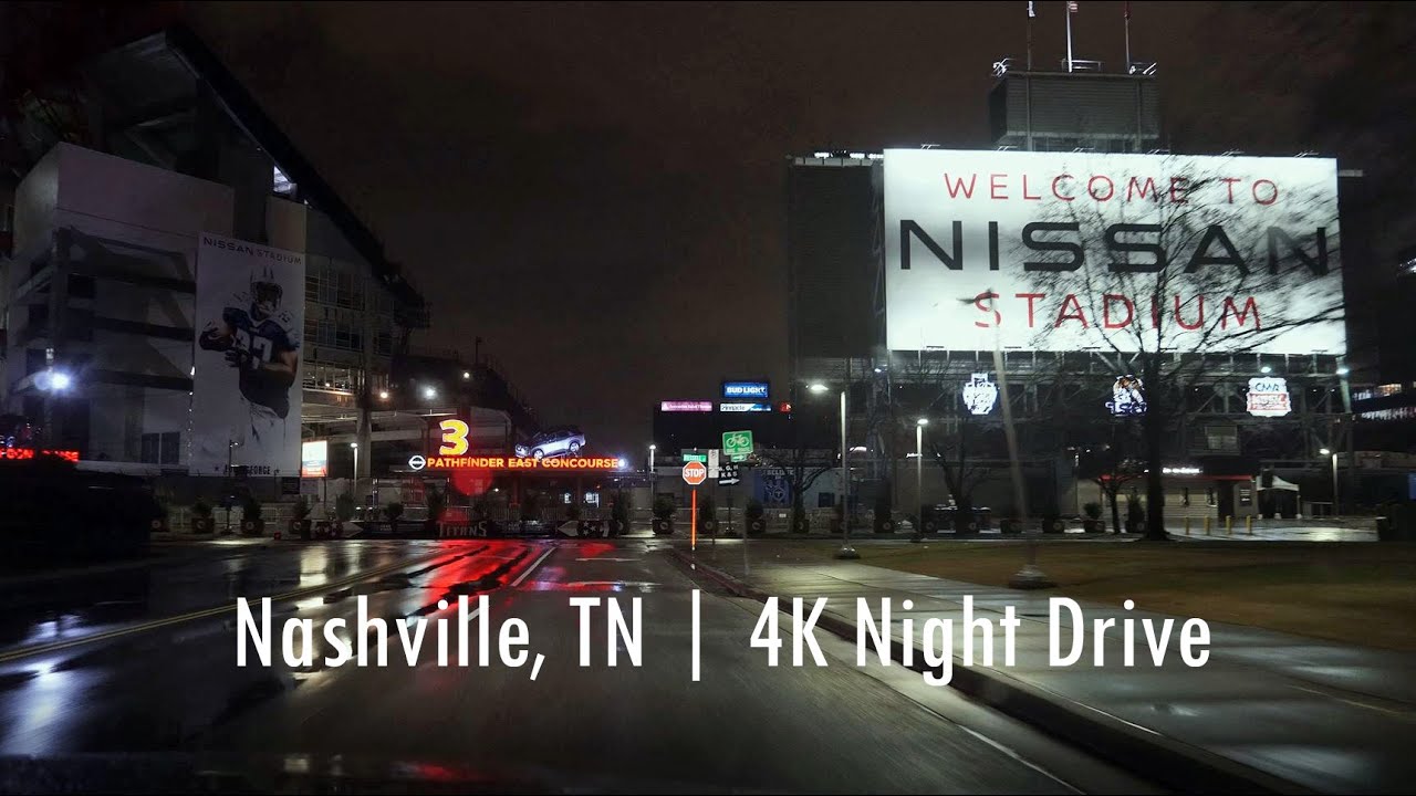 Nashville, TN - Rainy 4K Night Drive