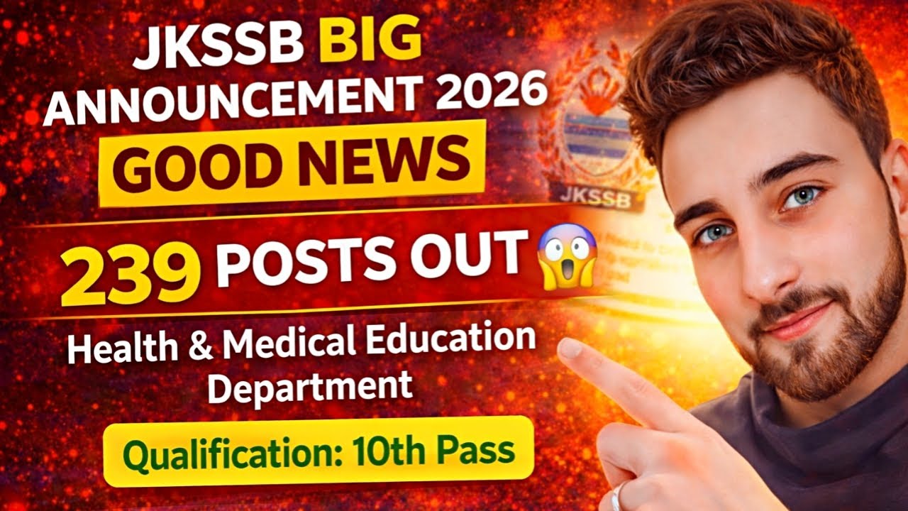 JKSSB New Posts 2026 🔥 | 239 Posts Out 😱 | Health Dept | 10th Pass | Arhan Academy
