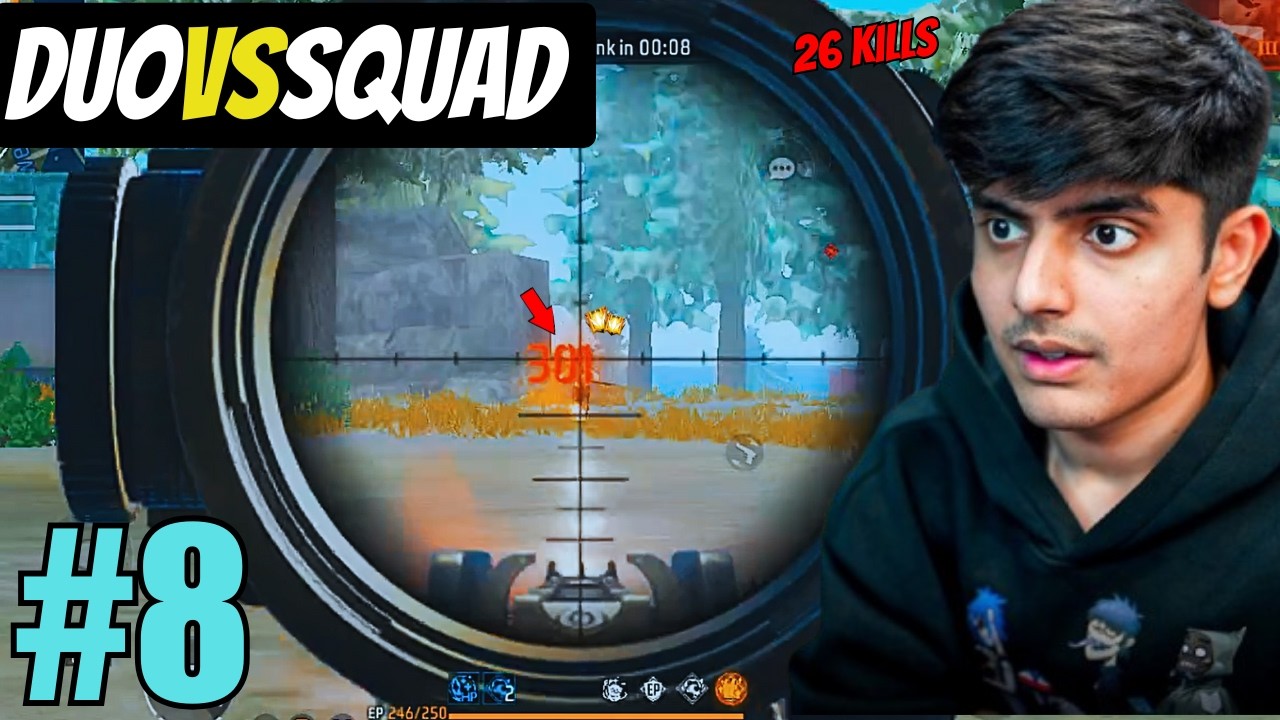 #8 Manishbhai with Surajbhai Play Duo Vs Squad Super Gameplay - 26 Kill - Guarana Free Fire