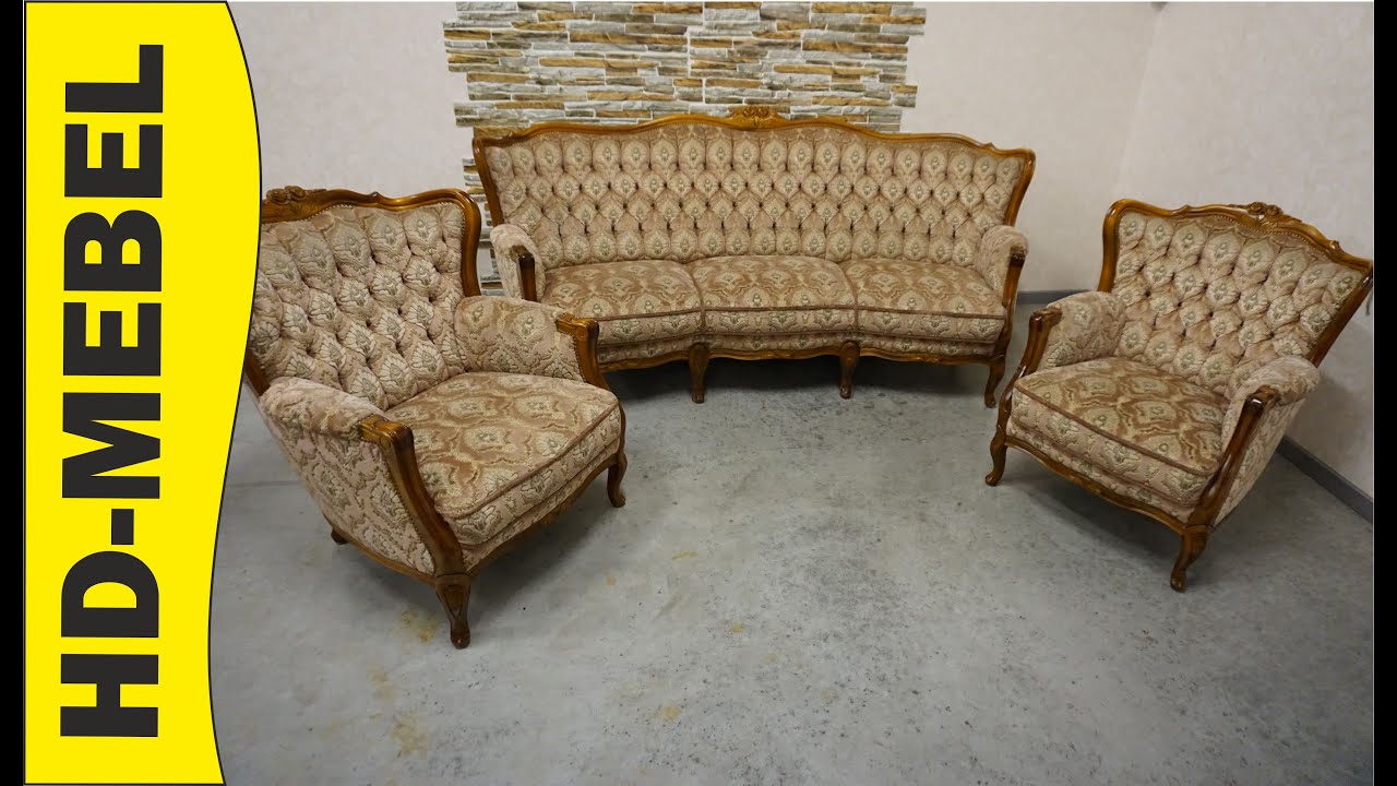 www.HD-MEBEL.pl *** ZESTAW WYPOCZYNEK 3+1+1 CHIPPENDALE Warrings Ludwik Filip