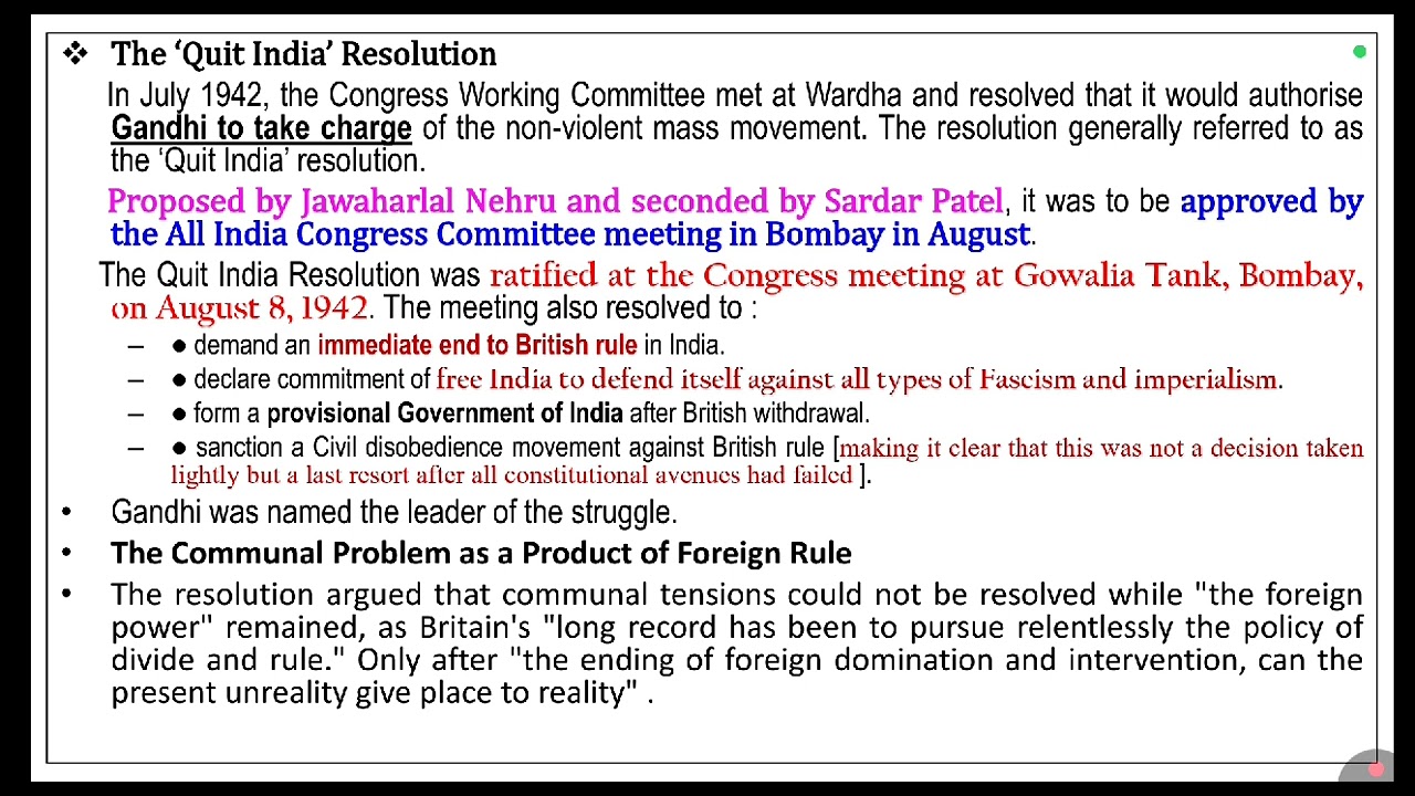 QUIT INDIA MOVEMENT 