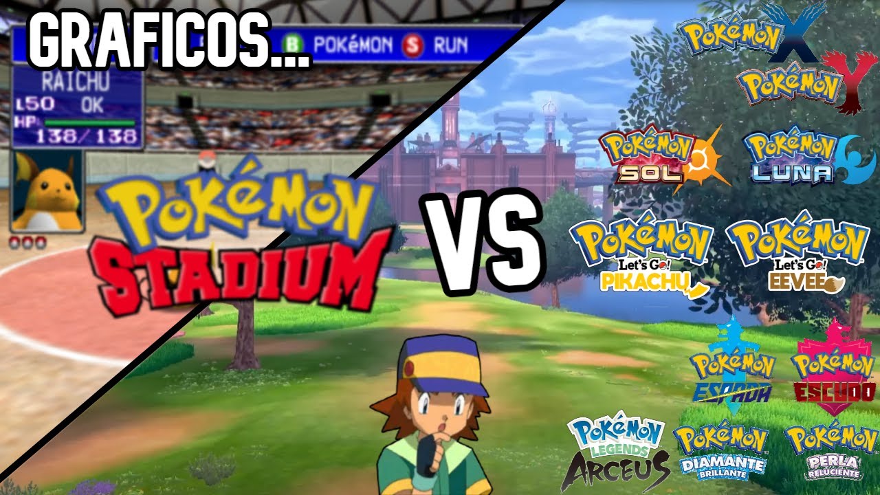 Apartado Gráfico | Pokemon Stadium VS juegos pokemon de la sexta, séptima y octava generación