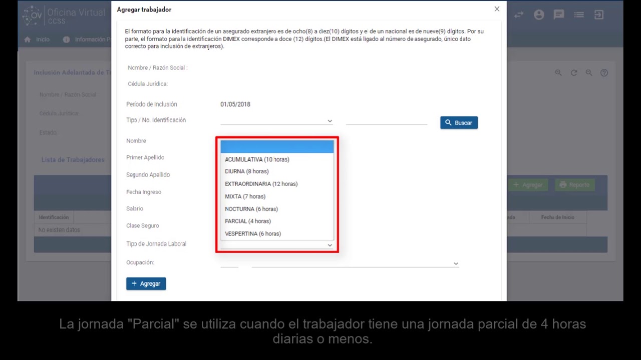 Incluyendo un trabajador de forma adelantada
