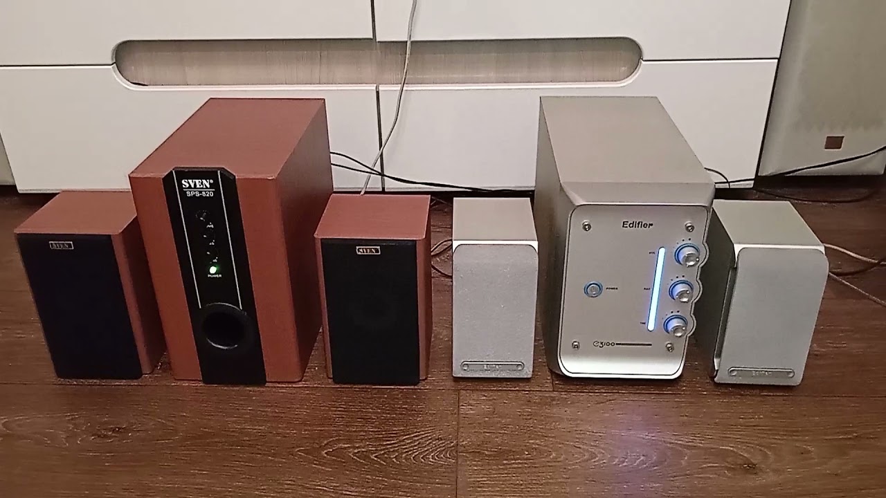 Видео сравнение Sven sps-820 и Edifier E3100