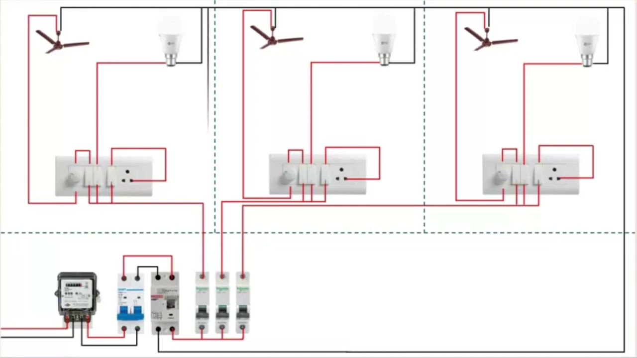 3 Room ki wiring kaise kare | three room wiring connection