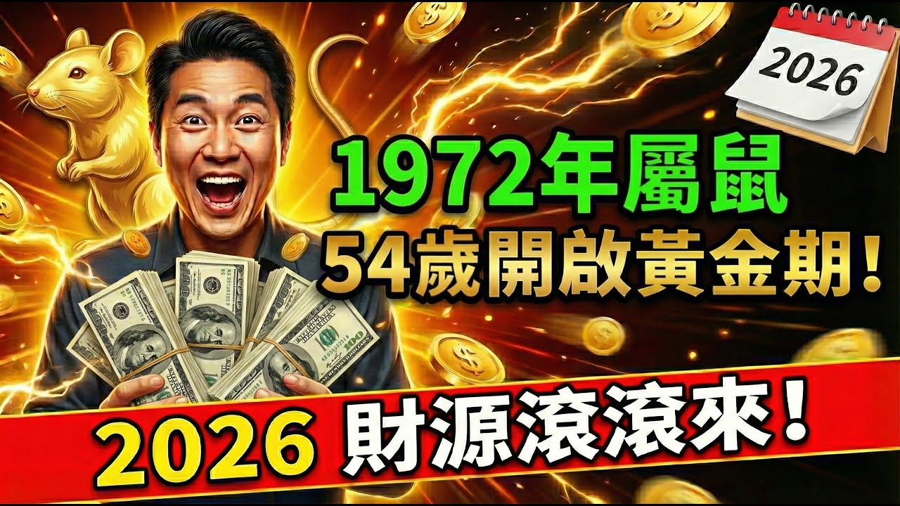 1972年屬鼠人，桑鬆木命！2026年54歲之後，才是你人生的「黃金期」，財源滾滾吃四方！#1972年屬鼠 #屬鼠運勢 #生肖鼠2026年運程 #生肖鼠運勢 #屬鼠 #生肖鼠 #2026年屬鼠運勢