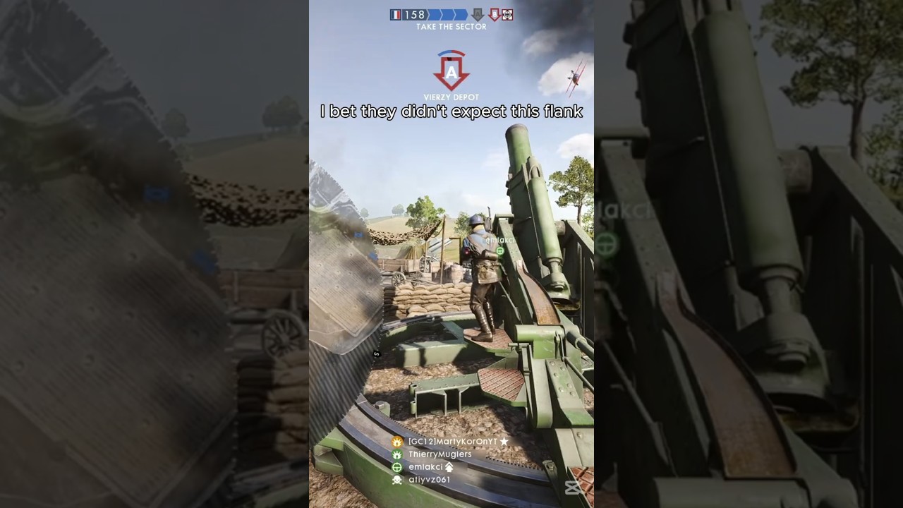 Destroying a tank with the siege gun #battlefield1 #battlefield #gaming #bf1