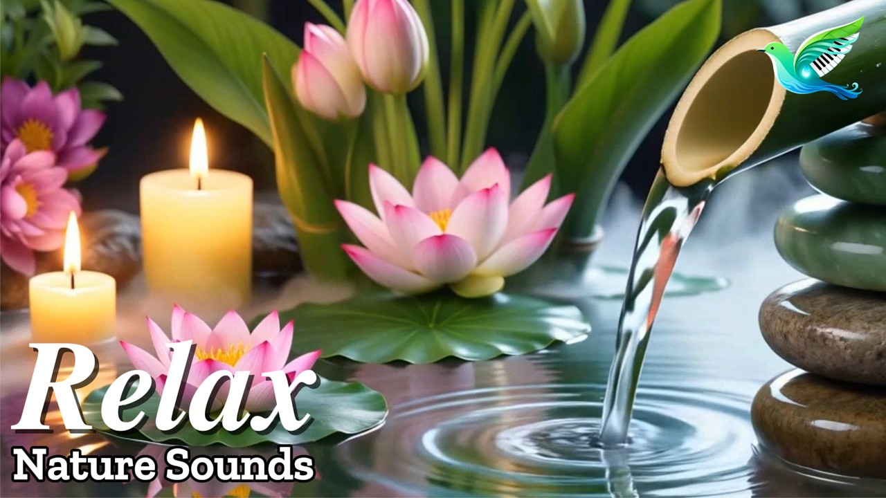 Soothing Piano Music with Waterfall Mist 🍃 giving Relaxation and Stress Relief