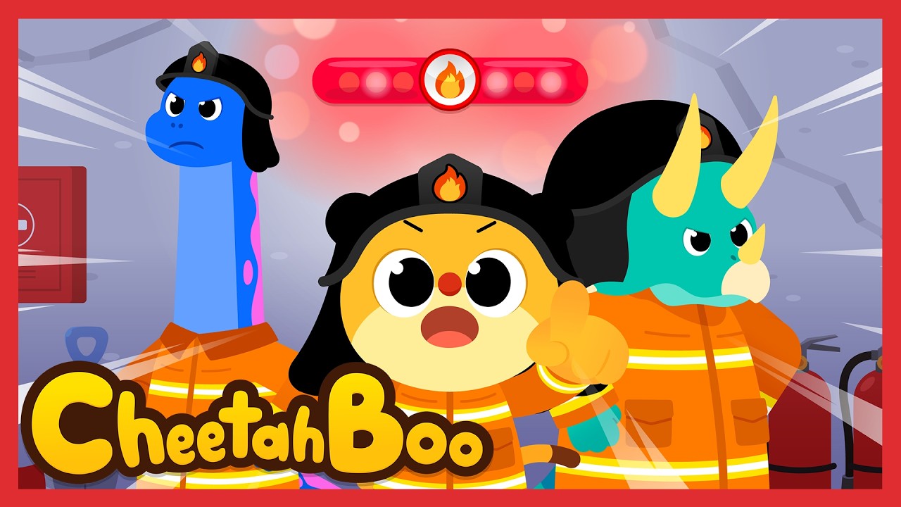 [🎉NEW] Dino Firefighter to the Rescue!🚒 | Dinosaurs | Nursery rhymes & Kids Song | #Cheetahboo