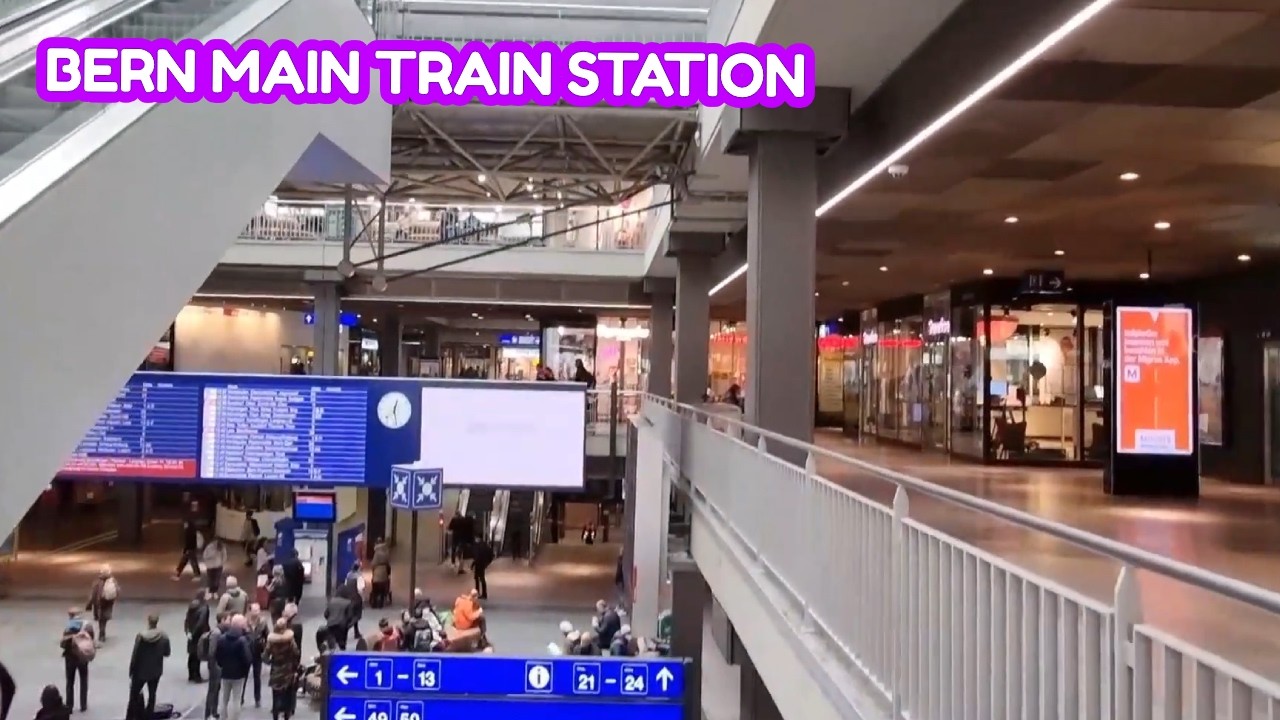 Bern Switzerland Main Train Station || Walking Around And Eat At The Hans Im Gluck Restaurant