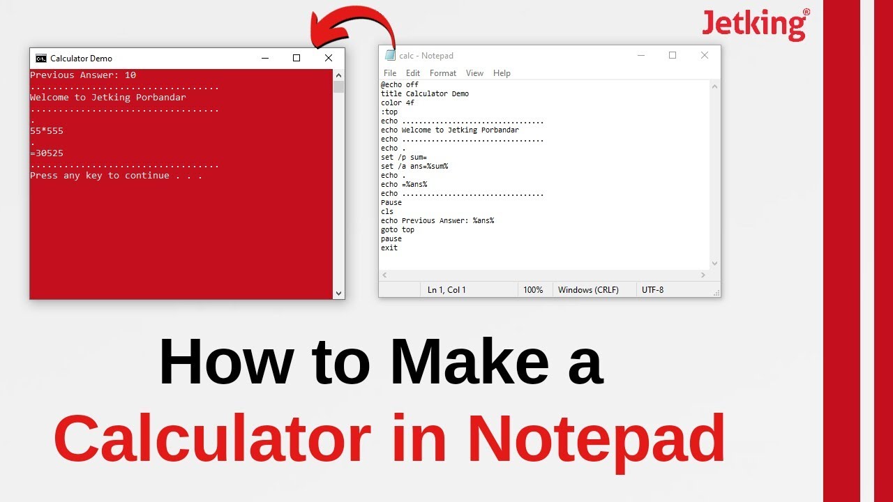 How to make calculator in Notepad | Windows 7/8/10 | Tech Tips and Tricks