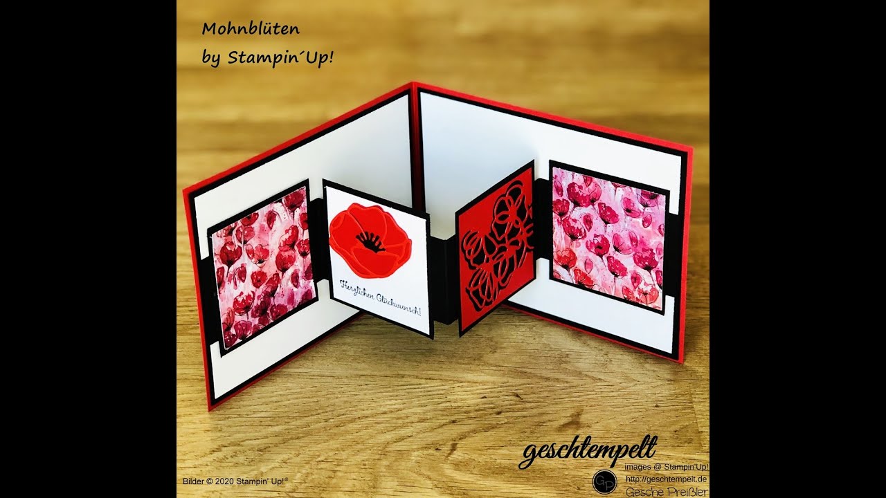 Fancy Fold Card - Mohnblüten - W Fold Car -  eine Anleitung mit den Produkten von Stampin´UP!