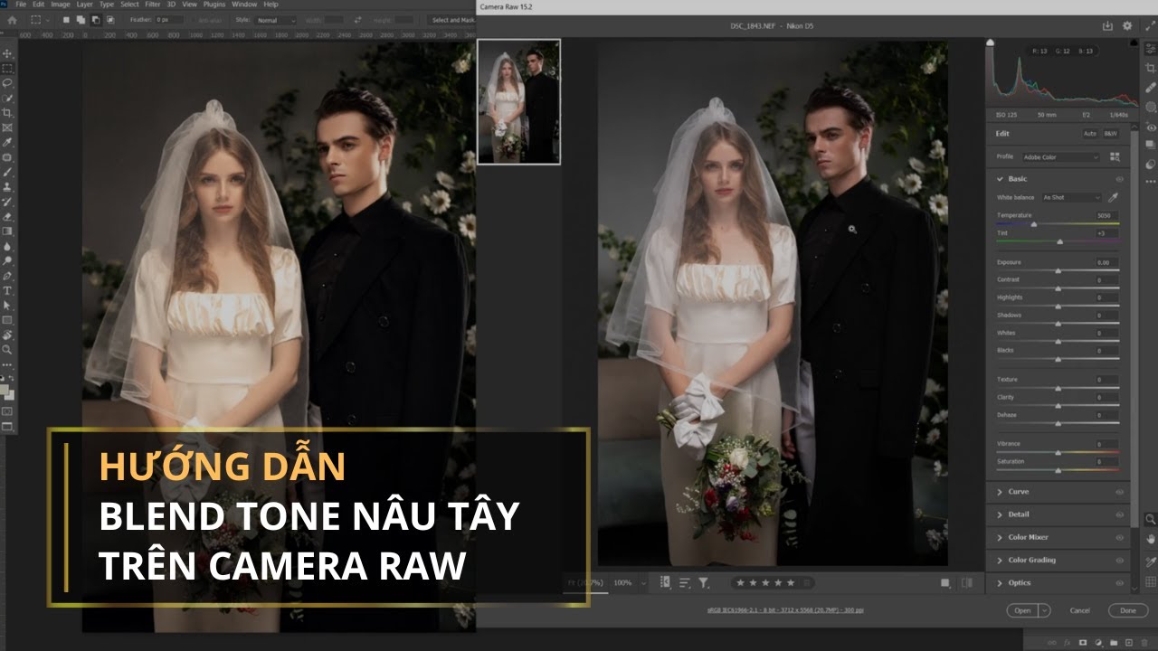 Hướng Dẫn Blend Tone Nâu Tây Trên Camera Raw | Tizino Academy