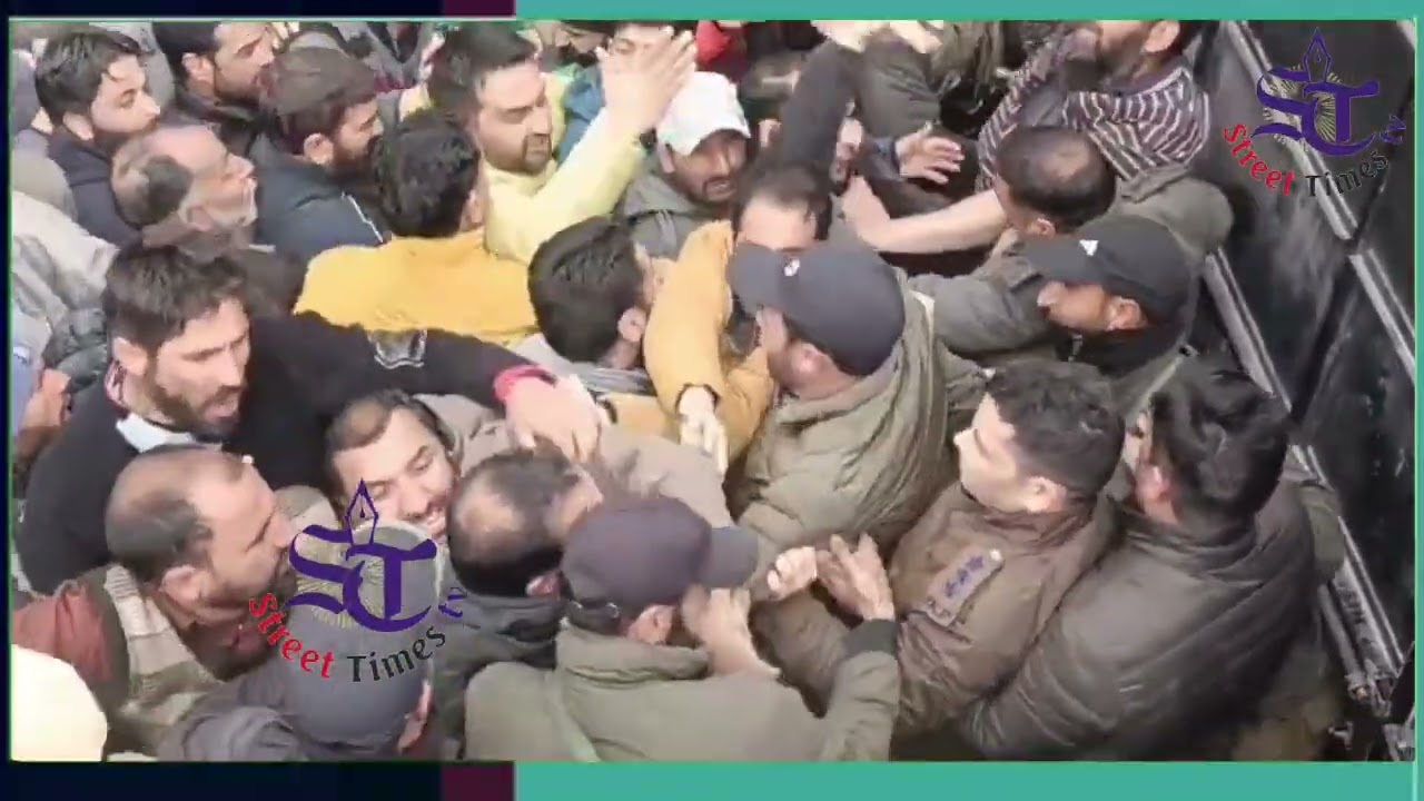PHE Daily Wagers led by President Sajad Parry  protest in Srinagar, Demand regularization