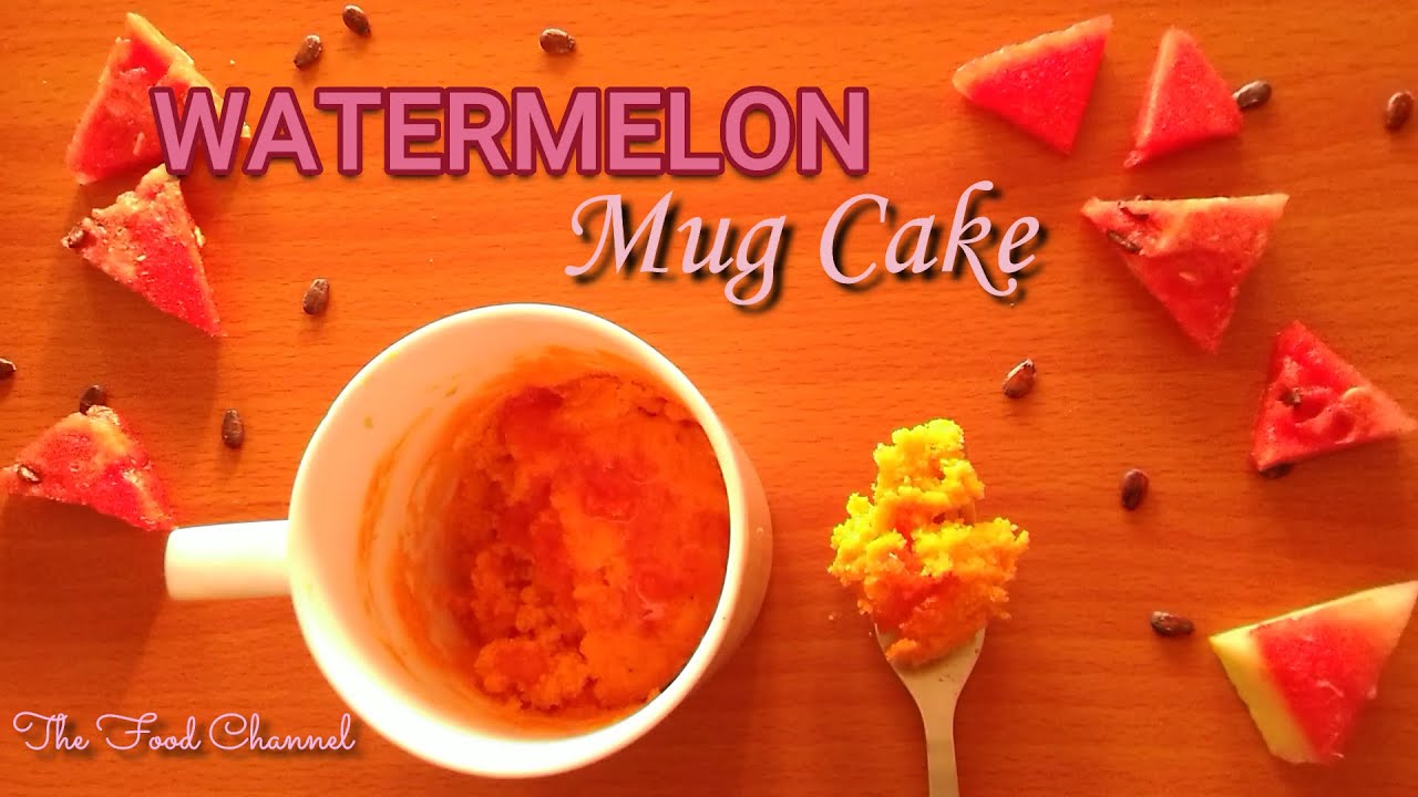 WATERMELON MUG CAKE in 1 MINUTE || 1 Minute Microwave Eggless Watermelon Cake || Mug Cake Recipes ||