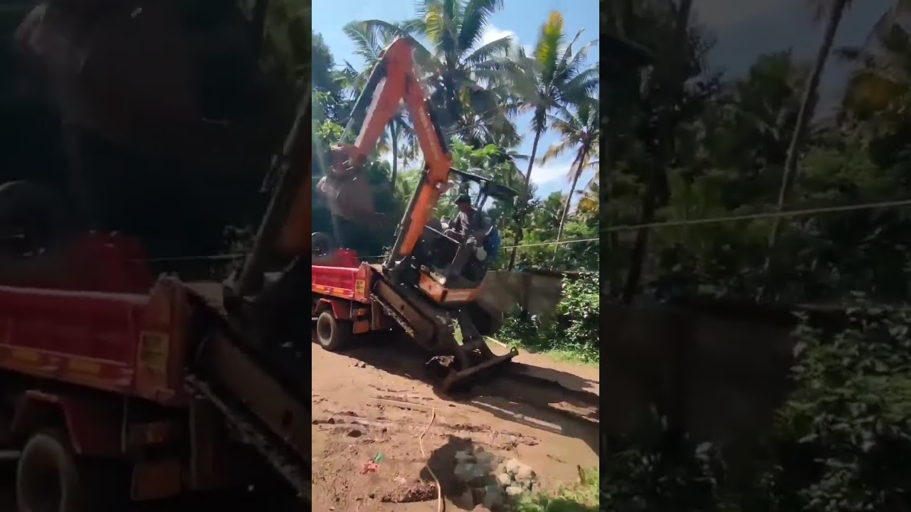 TATA MINI EXCAVATOR 33U UNLOADING NISSANTIPPER