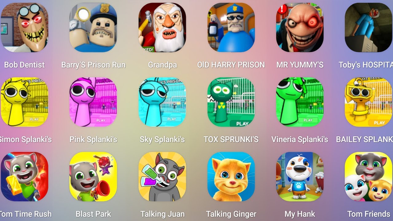ROBLOX: Bob The Dentist,Barry's Prison Run,Splanki's Prison Run,Tom Time Rush,Talking Juan,My Hank..
