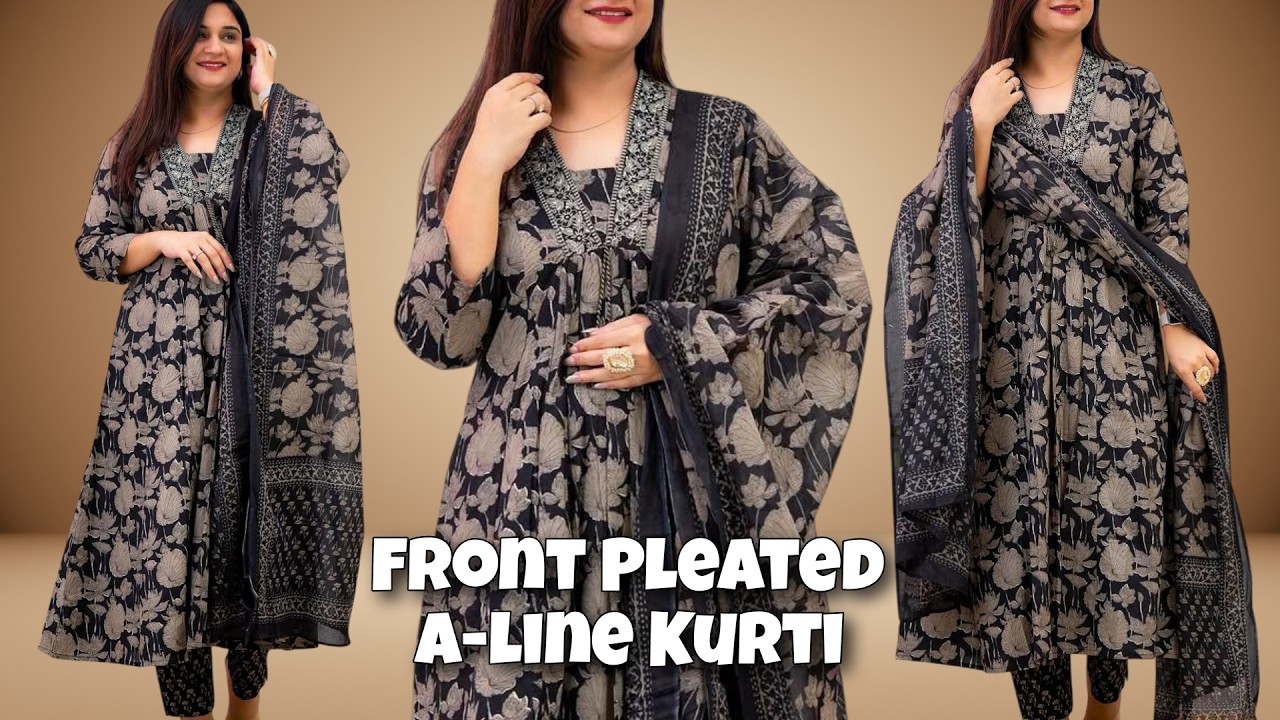 Cotton Front Pleated Kurti Cutting And Stitching | Perfect for Summer 👌