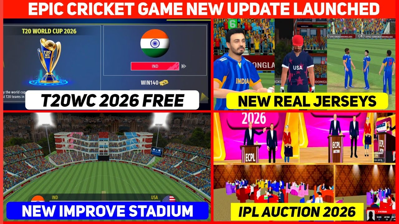 Epic Cricket New Update Launched | T20 WC 2026, IPL Auction & More | Epic Cricket Game Gameplay