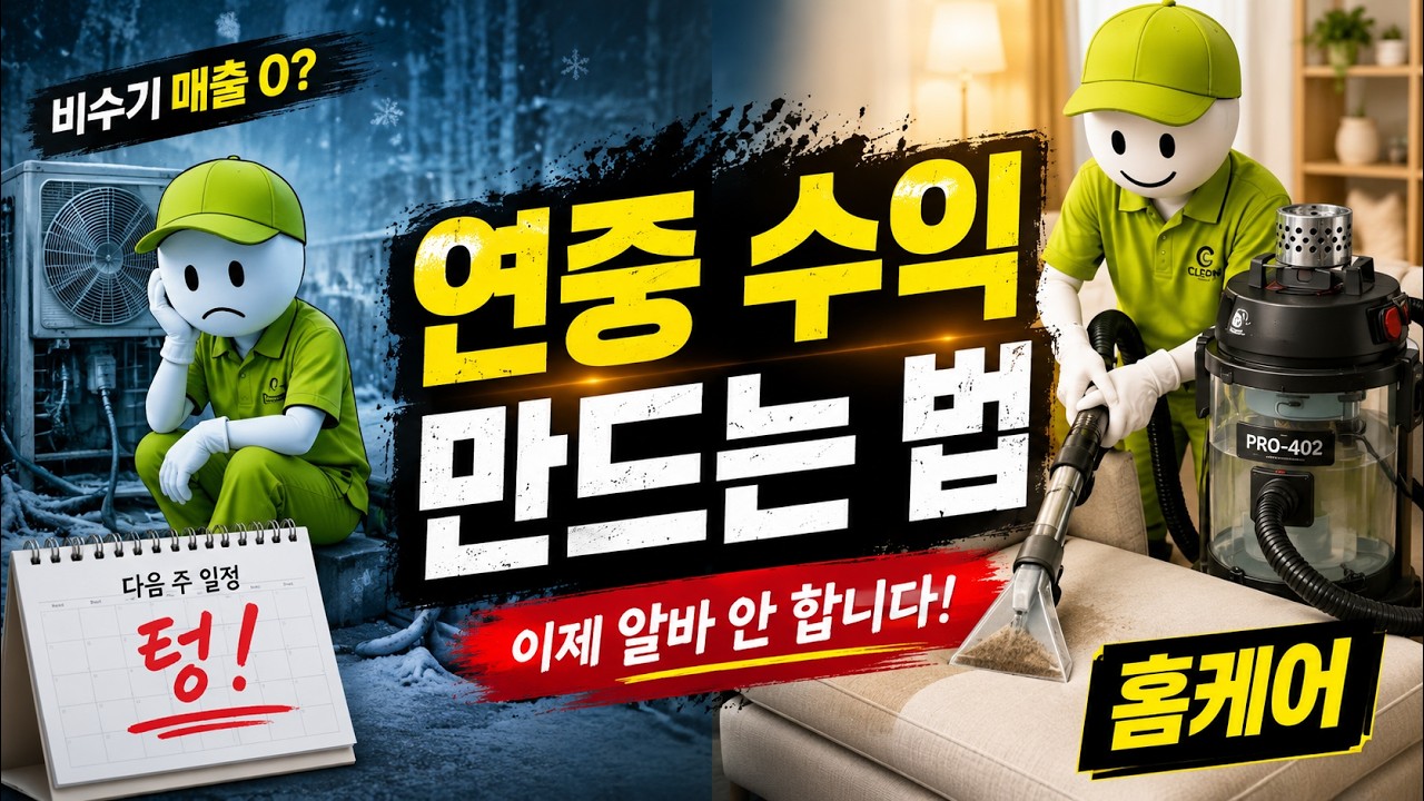 월1천 고수익인 에어컨 청소. 문제는 기나긴 비수기. 소파 매트리스 청소사업으로 1년 내내 월천 만드는 방법 #에어컨비수기대책
