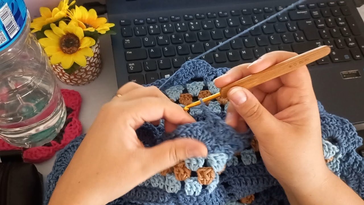 VEM CROCHETAR COMIGO POR 30 MINUTOS 😍💙 #crochetandoamor #crochet #croche 