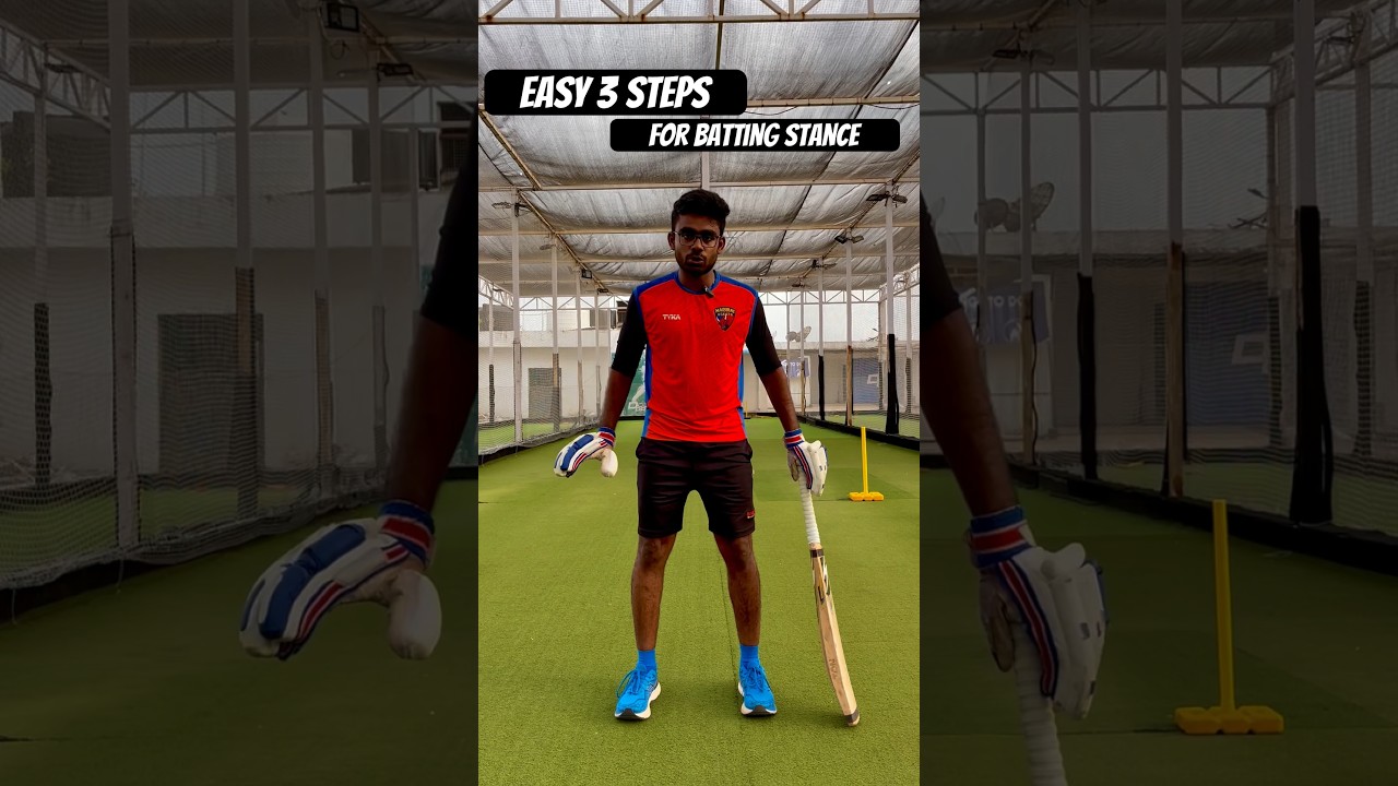 3 steps | Batting stance |set up|#shorts #cricketlover #battingtechnique #cricketshorts #battingtips