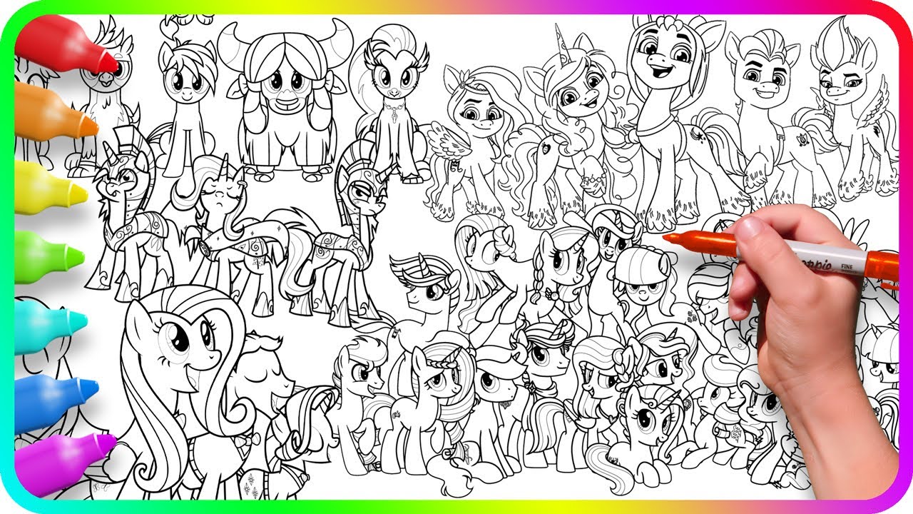 Coloring Pages MY LITTLE PONY - Mix / How to color My Little Pony characters / Easy Drawing Tutorial