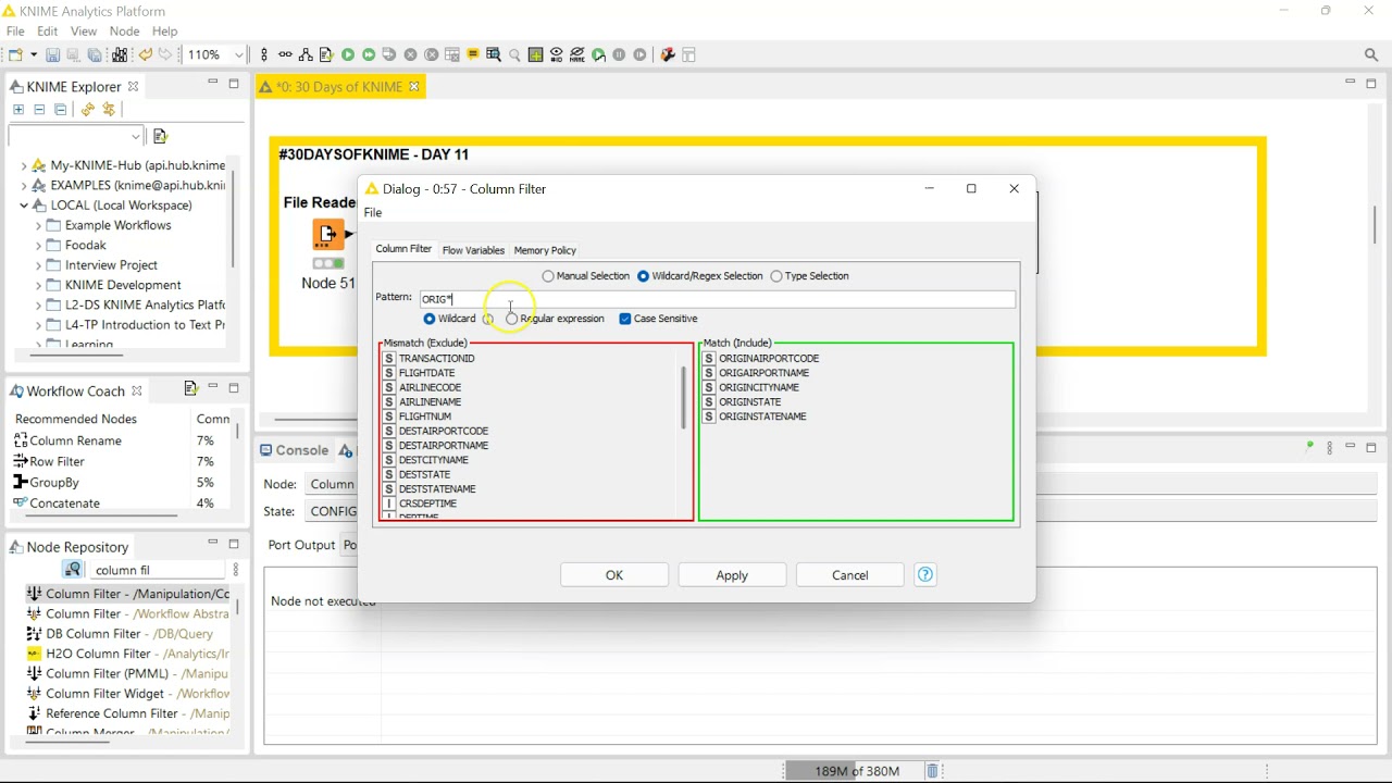 Day 11 - Column Filter Node - 30 Days of KNIME
