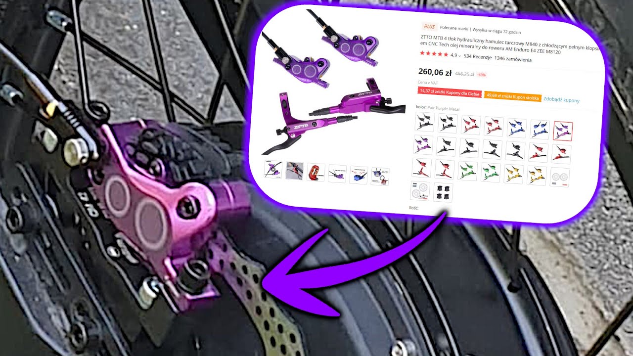 4 tłoczkowe hamulce hydrauliczne za 250zł? - ZTTO Z Aliexpress - Opinia po 500km
