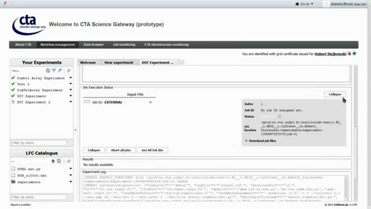 CTA Science Gateway: DST