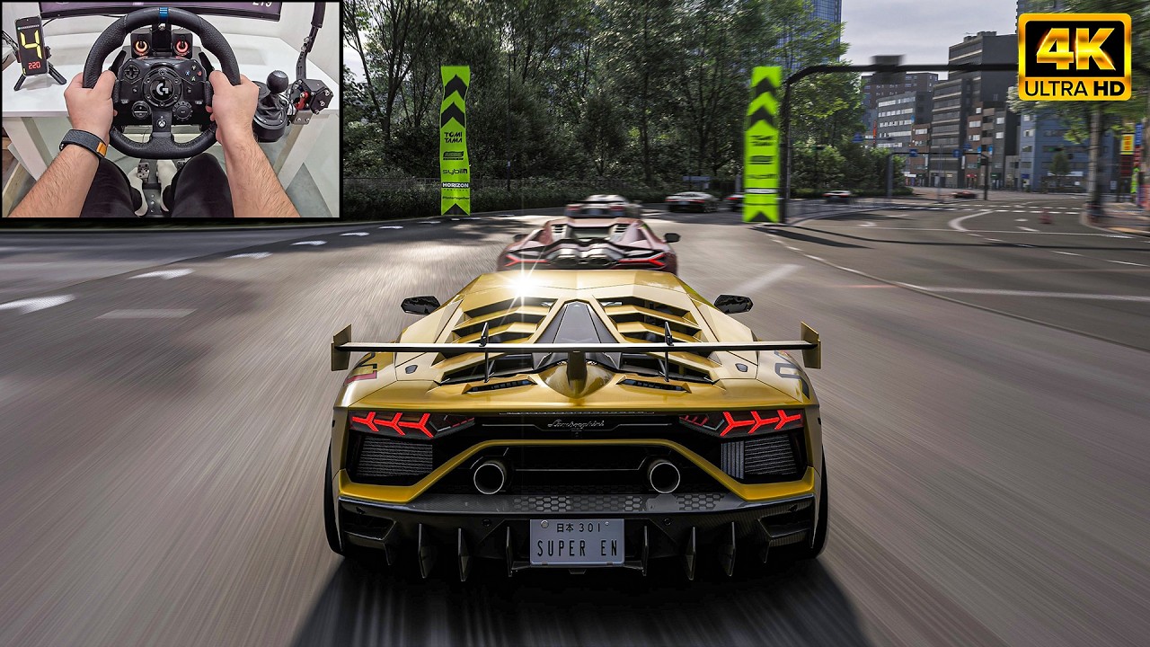 Lamborghini Aventador SVJ VS Hypercars - Forza Horizon 6 | Logitech G923 Steering Wheel