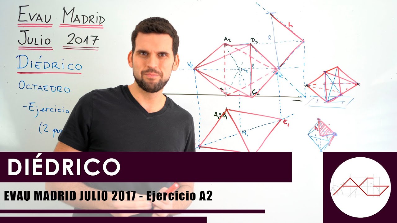 EVAU DIBUJO TÉCNICO MADRID JULIO 2017 - Ejercicio A2 (Octaedro)
