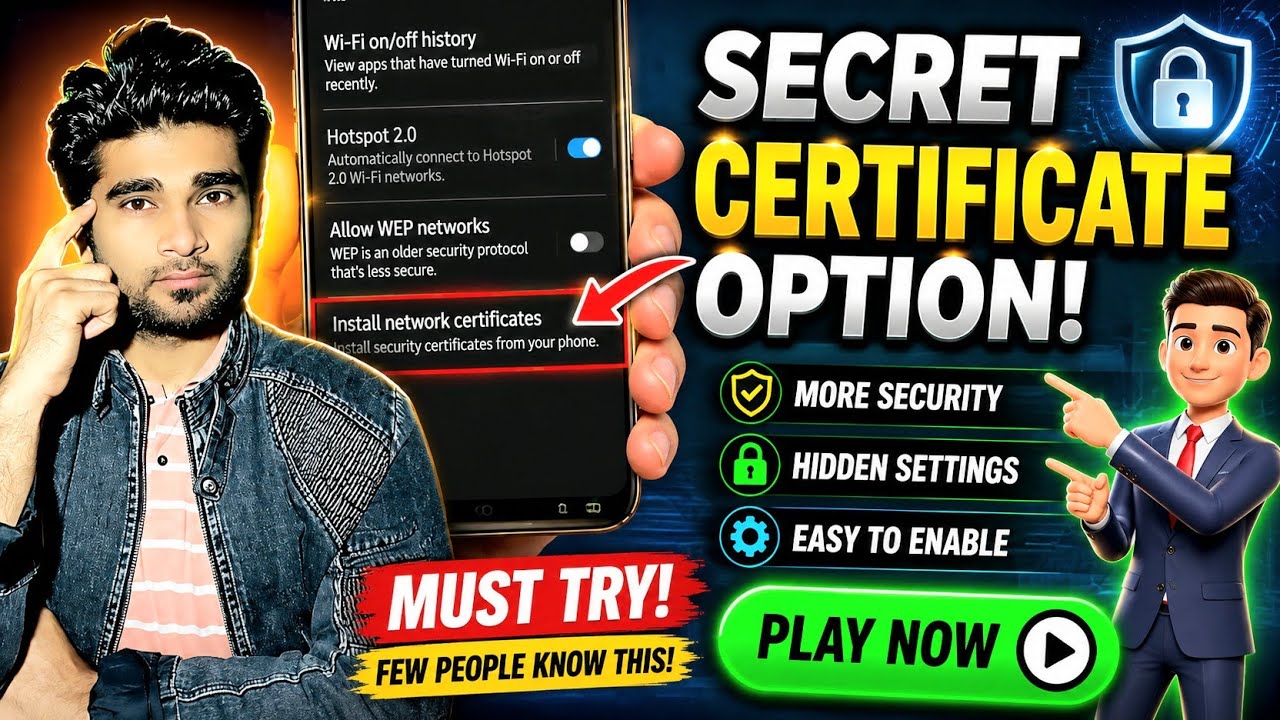 WiFi Advanced Settings Me Install Network Certificates Kya Hota Hai? Samsung Tutorial
