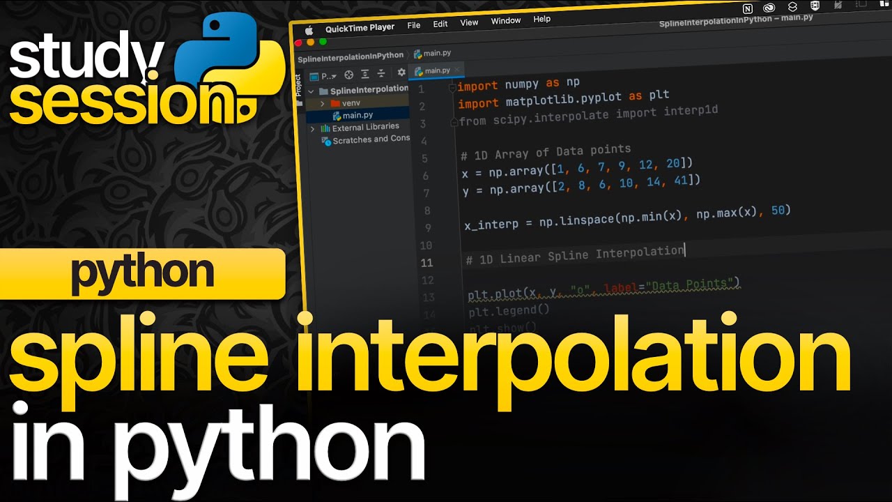 Сплайн-интерполяция в Python (линейная, квадратичная, кубическая и т. д.) | Численные методы