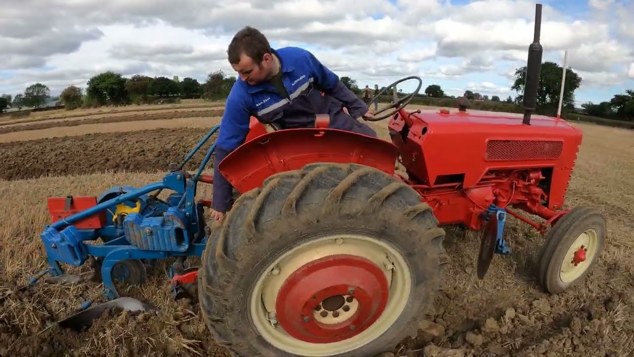 1959 International Harvester B275 2.3 Litre 4-Cyl Diesel Tractor (38 HP) with Ransomes Plough