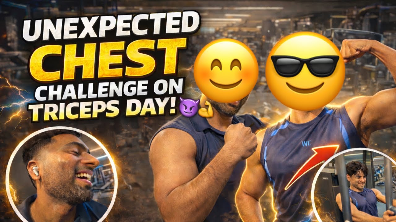 Unexpected chest challenges on triceps day😊💪