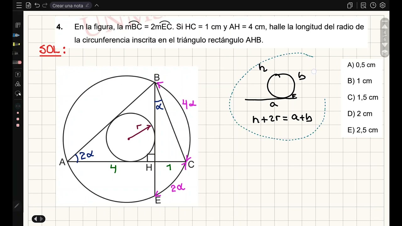 (Ciclo 2025-2) Geometria PreSM : Solucionario Semana 6