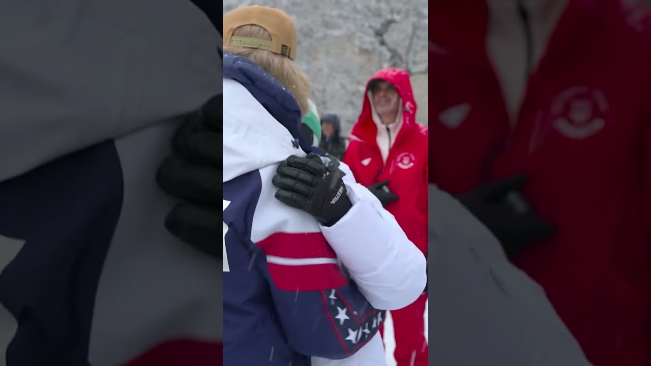 The heartwarming moment Greek skier AJ Ginnis bows out of alpine skiing with final ceremonial run ❤️