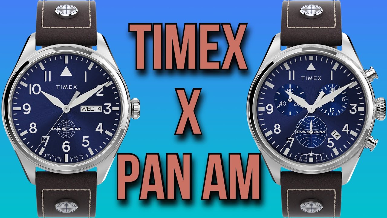 TIMEX x Pan Am Collaboration - Pilots Watches - Chronograph and Day-Date New for 2022