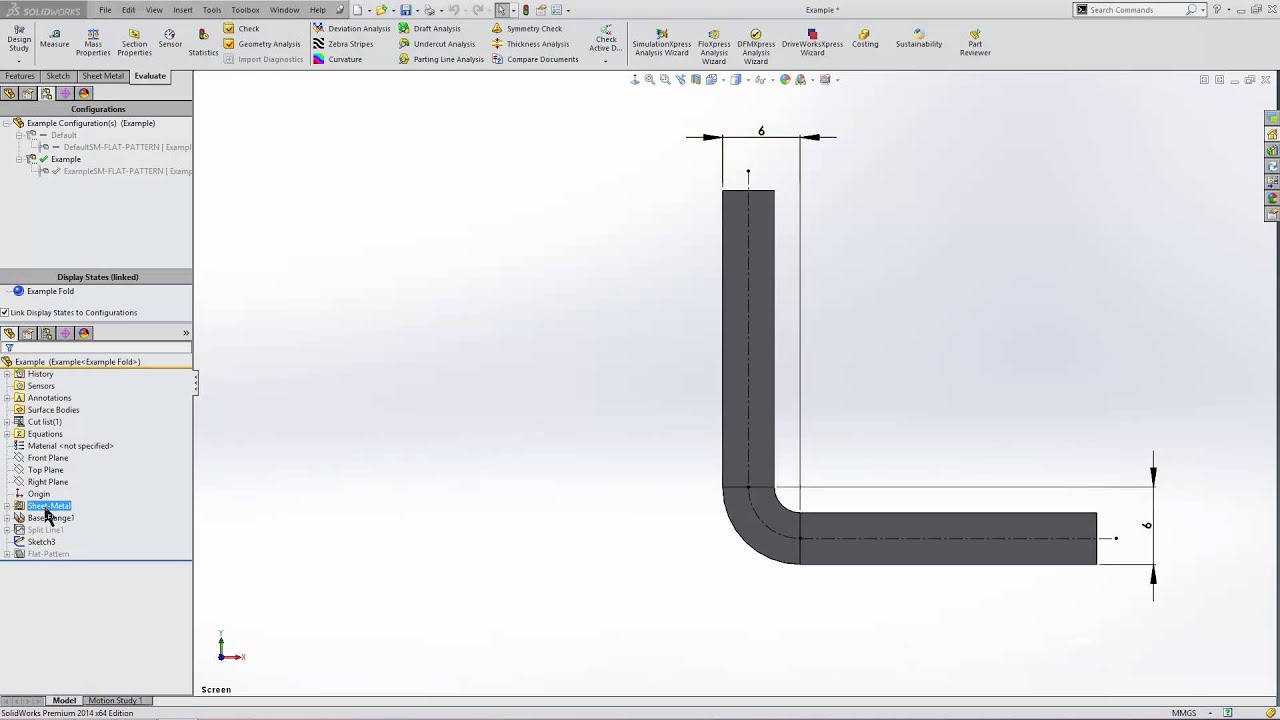 Разница между коэффициентом К, допуском на изгиб и вычетом изгиба в SOLIDWORKS