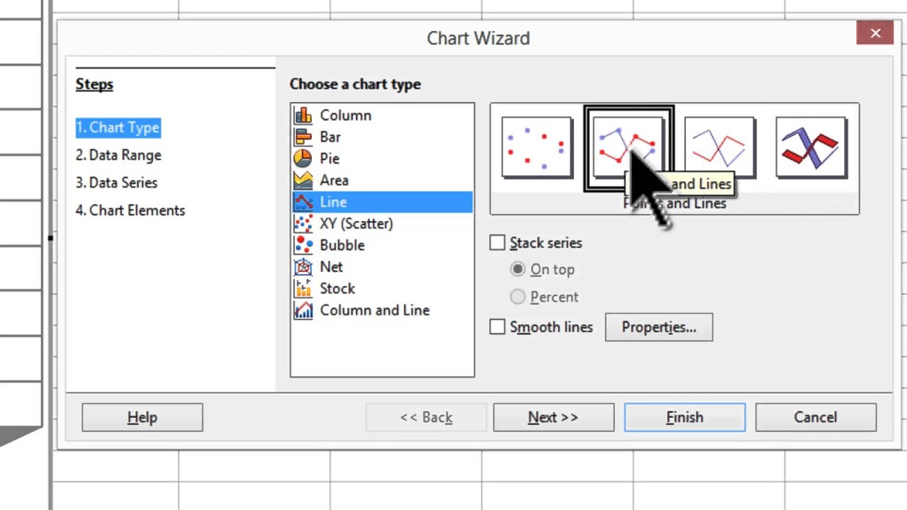 OpenOffice Calc 4 Tutorial 11 - Inserting A Line Chart With The Chart Wizard