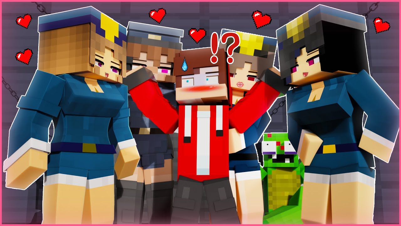 MAIZEN : JJ BECAME POPULAR IN ONLY-GIRL PRISON 1?! - Minecraft Animation JJ & Mikey