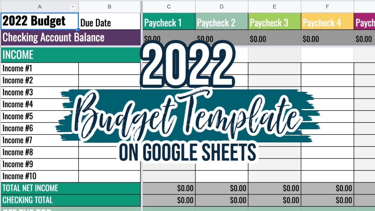 2022 DIGITAL BUDGET TEMPLATE | GOOGLE SHEETS BUDGET | BUDGET BY PAYCHECK | DAVE RAMSEY