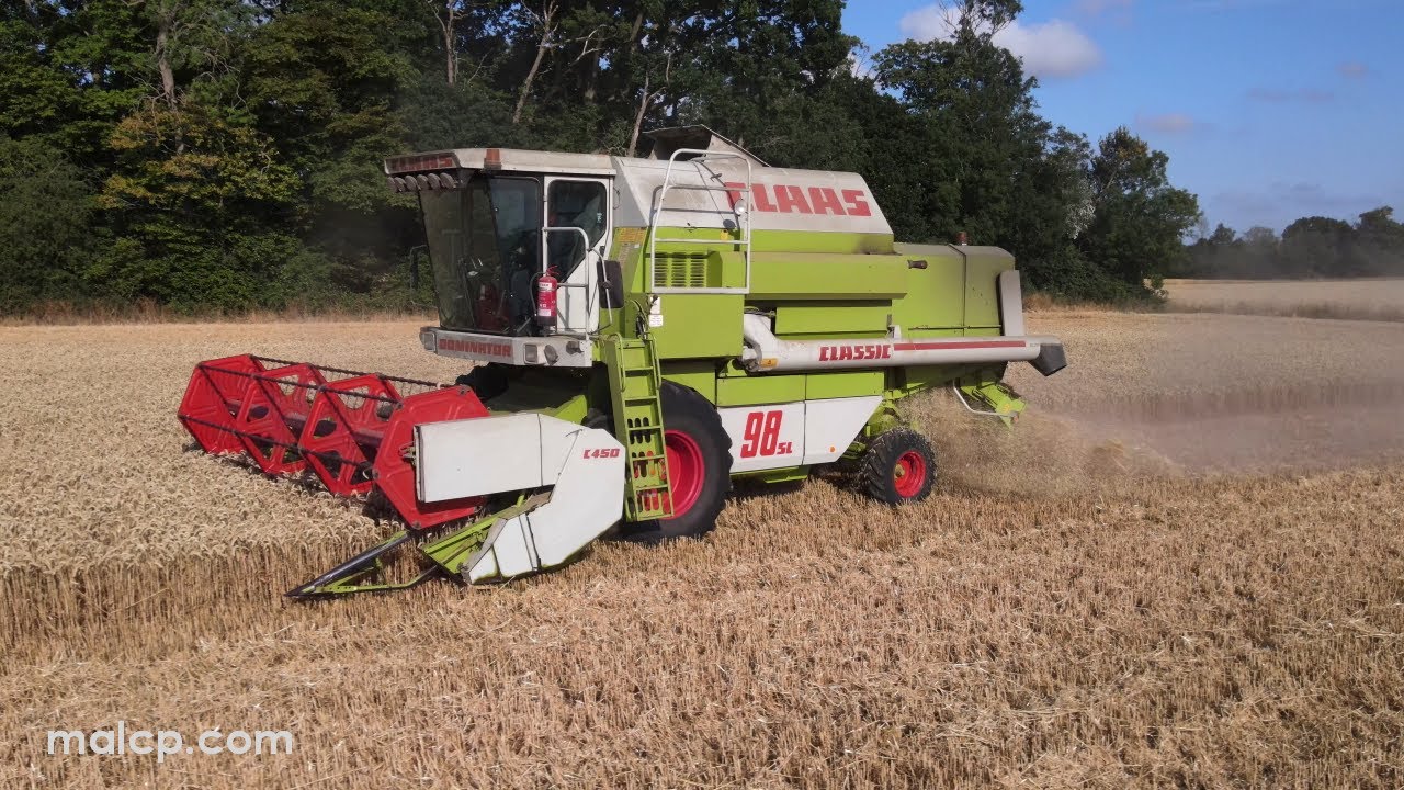 Harvest 2022: Claas Dominator 98SL harvesting wheat in Suffolk