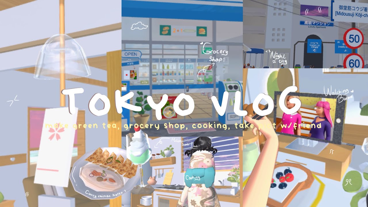tokyo vlog : a day in my life ✿ 🎀🎐⛩️ SAKURA SCHOOL SIMULATOR ㅎ___^ 