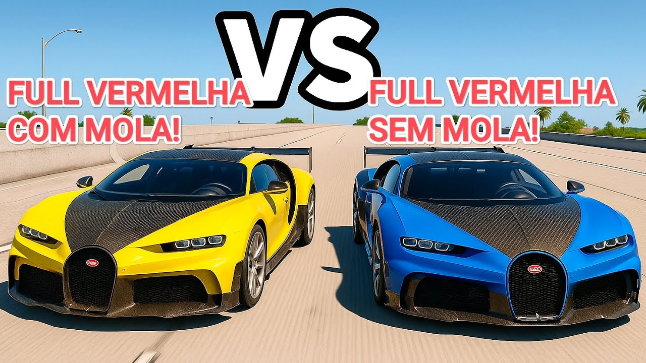 ONE STATE RP – BUGATTI CHIRON FULL VERMELHA (PEÇAS) COM MOLA VS SEM MOLA: TEM DIFERENÇA? 