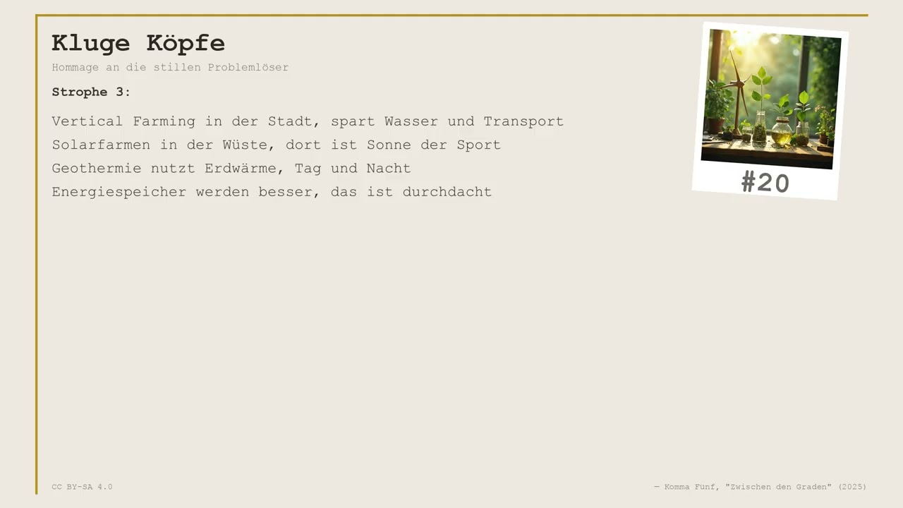 Komma Fünf — Kluge Köpfe (Track 20/30) | Lyric Video