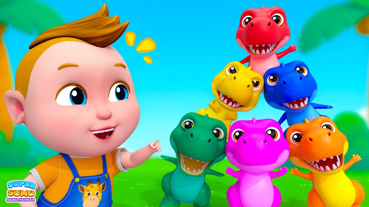 Berbagi Itu Peduli - Lima Dinosaurus Kecil | Lagu Anak anak - Super Sumo Bahasa Indonesia