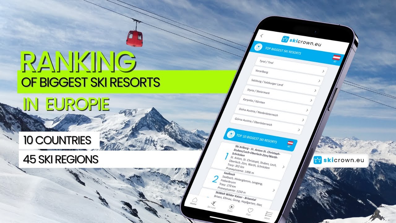 Rankings of TOP Biggest Ski Resorts in 10 countries EU!